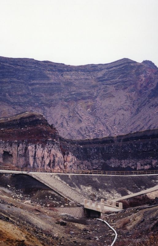Aso-san Nakadake volcano crater rim